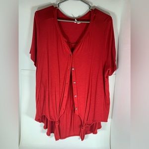 Women’s red Cato button down top